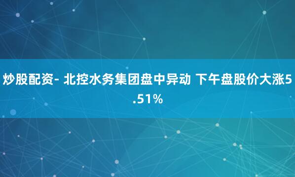 炒股配资- 北控水务集团盘中异动 下午盘股价大涨5.51%